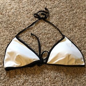 White and black bikini top